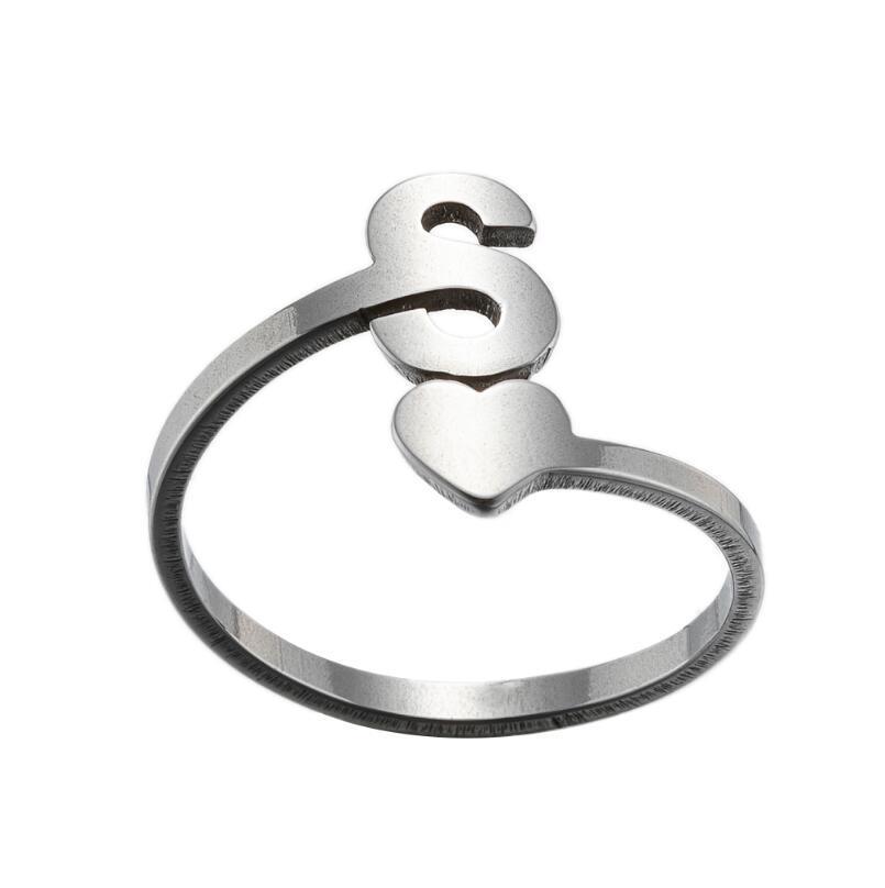 Exquisite A–Z Initial Letter Ring – Stainless Steel Jewelry & Accessories