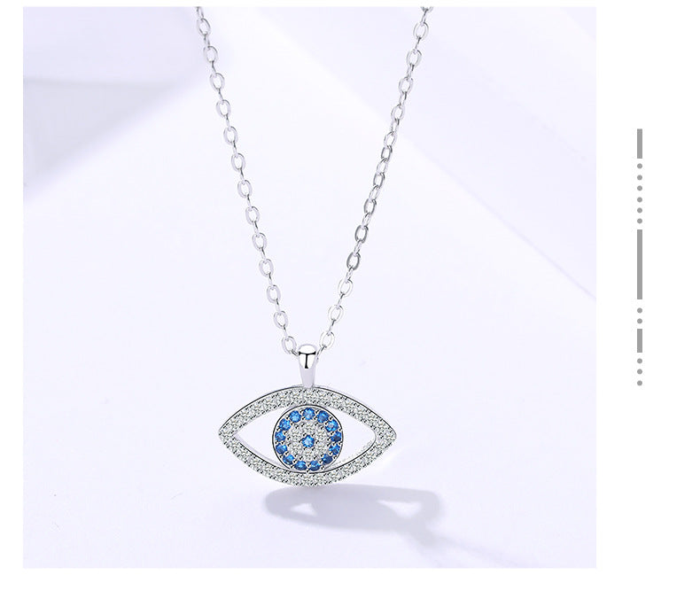 s925 Sterling Silver Jewelry European and American Atmospheric Demon Eye Necklace Eye Pendant Jewelry / Accessories
