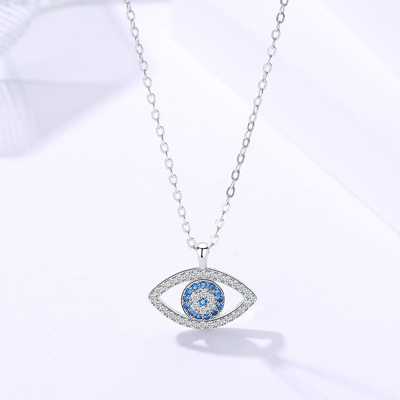 s925 Sterling Silver Jewelry European and American Atmospheric Demon Eye Necklace Eye Pendant Jewelry / Accessories