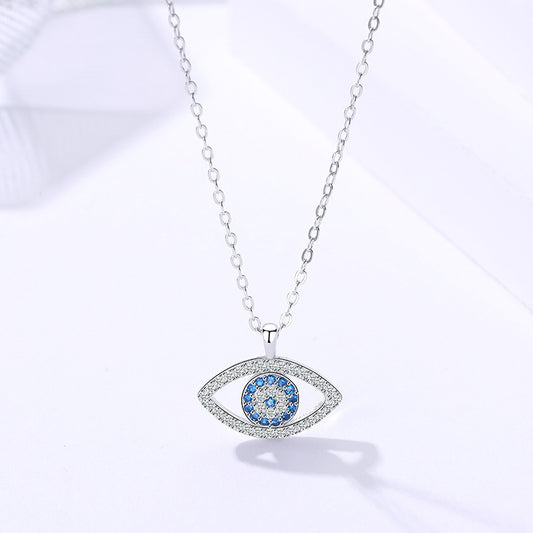 s925 Sterling Silver Jewelry European and American Atmospheric Demon Eye Necklace Eye Pendant Jewelry / Accessories