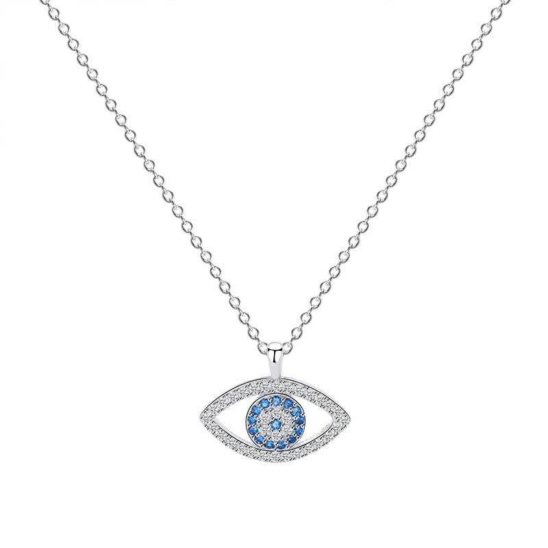 s925 Sterling Silver Jewelry European and American Atmospheric Demon Eye Necklace Eye Pendant Jewelry / Accessories