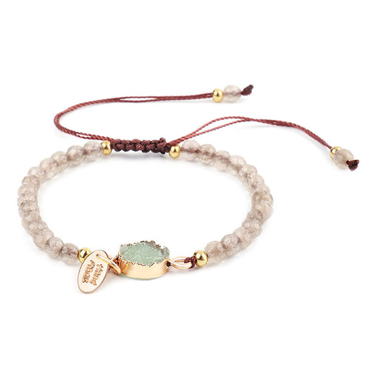 New Cross-Border Jewelry 4Mm Faceted Stone Bracelet Hand-Woven Stone Bracelet Jewelry/Accessories