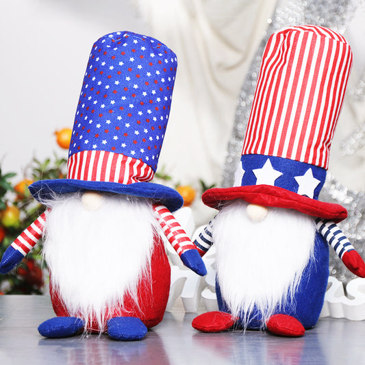 American Independence Day Decoration Flag Faceless Old Man Doll Ornament Rudolph Home Ornaments