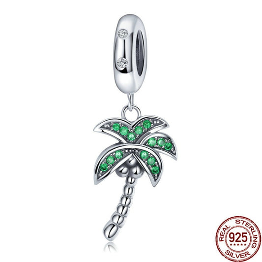 Coconut tree DIY beaded ladies bracelet accessories S925 sterling silver ladies pendant Jewelry/Accessories