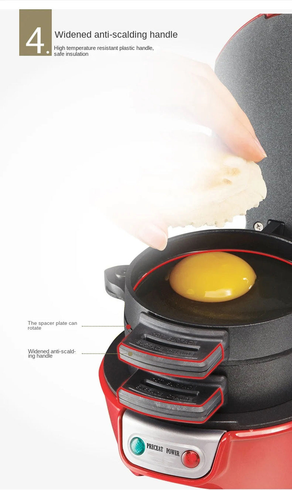 110V Hamburger Maker Sandwich Machine Fried Egg Toaster appliances Home Essentials