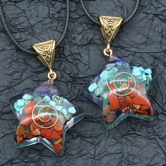 Retro Reiki Healing Energy Crystal Pendant Natural Stone For Yoga Meditation Spiritual 7 Chakra Jewelry Necklace Amulet Jewelry/Accessories