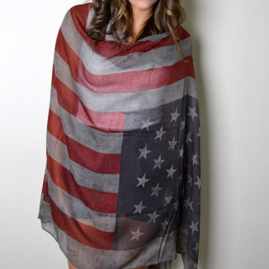 American Flag Printed Scarf Sunscreen Shawl Apparel / Clothing
