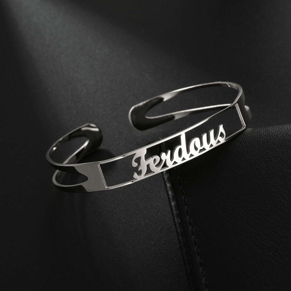 Customized Name Bracelet Personalized Custom Bangles Stainless Steel Jewelry / Accessories