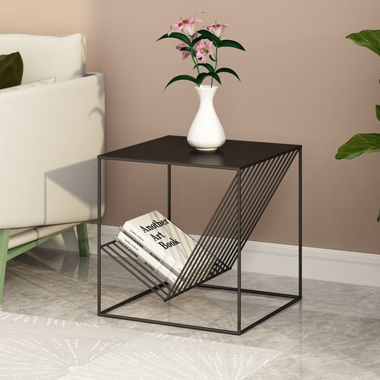Table d'appoint de canapé minimaliste en fer, table de chevet d'angle