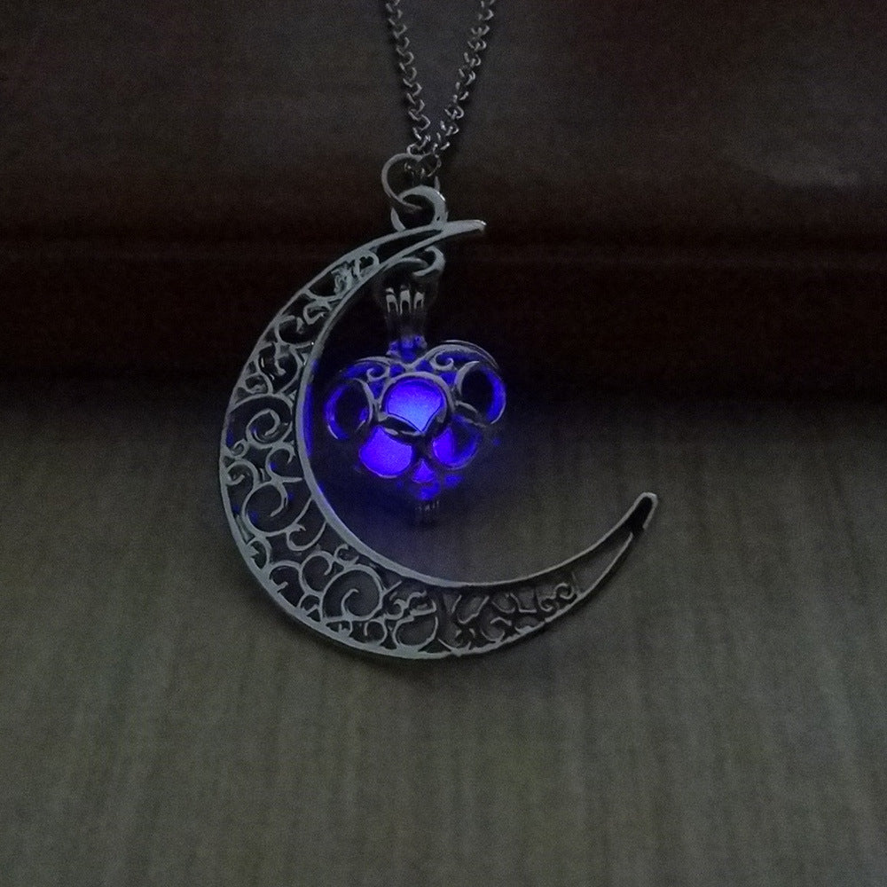 Glowing Pendant Necklaces Silver Plated Chain Necklaces Jewelry & Accessories