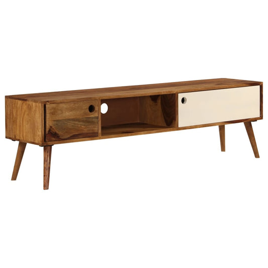 vidaXL TV Stand 55.1"x11.8"x15.7" Solid Wood Sheesham Furniture