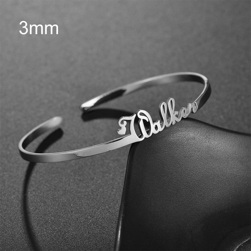 Customized Name Bracelet Personalized Custom Bangles Stainless Steel Jewelry / Accessories