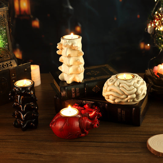 Halloween Heart Candlestick Decoration Horror Decoration Props Home Ornaments