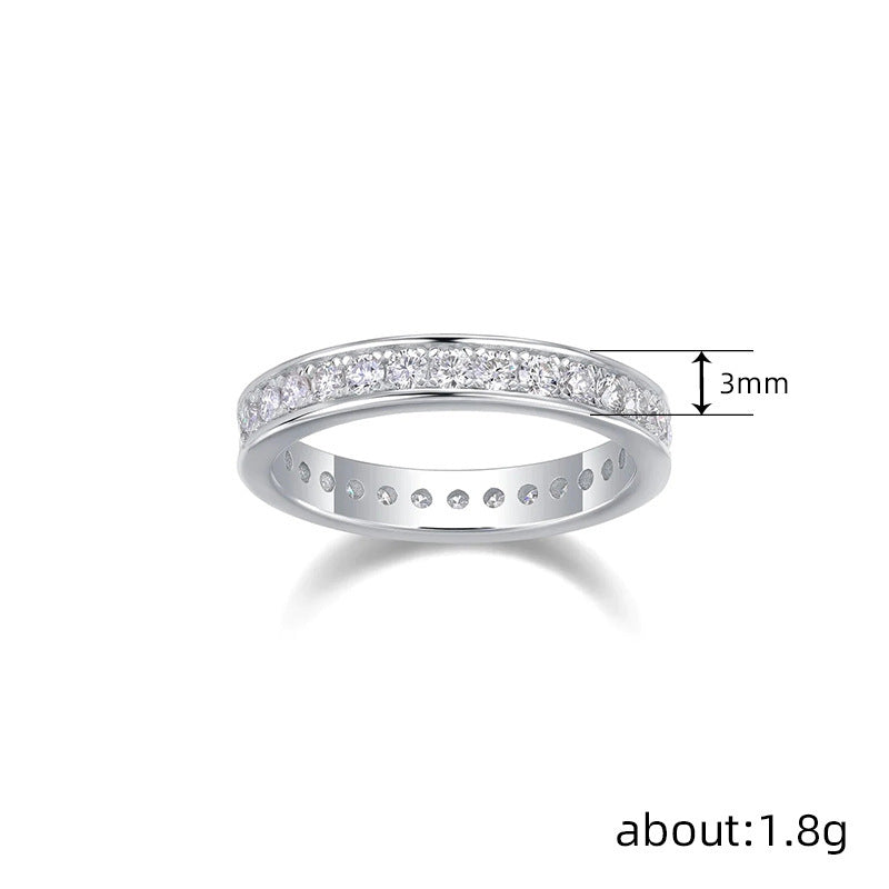 Women's Full Diamond Ring With Shiny Fashion