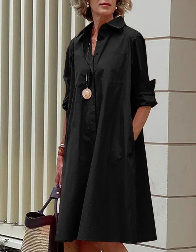 Women's Printed Simple Mid-length Dress Women's Garments Apparel / Clothing