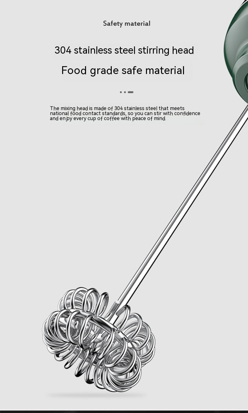 Milk Frother Egg Beater Coffee Frother Household Electric Milk Stirring Battery Handheld Blender Appliances Home Essentials
