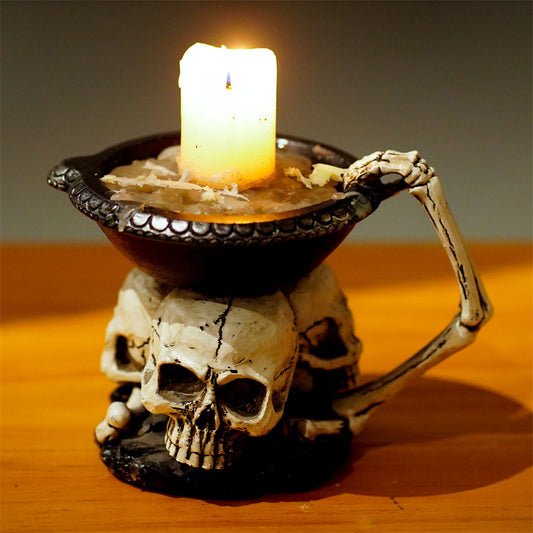 Creative Three Ghost Head Top Candle Desktop Storage Tray Home Ornaments