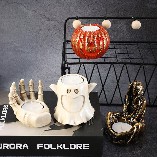 Halloween Pumpkin Candle Holder Creative Decorative Candlestick Home Ornaments