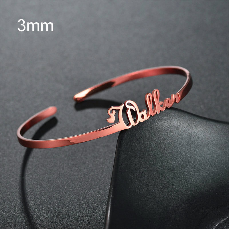 Customized Name Bracelet Personalized Custom Bangles Stainless Steel Jewelry / Accessories