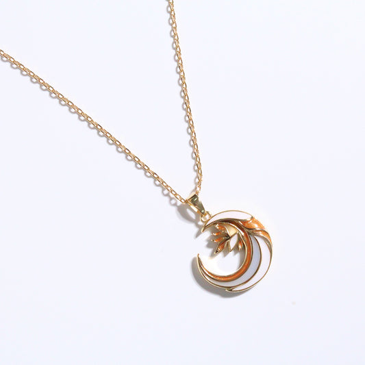 Handmade Enamel Crescent Necklace Original Clavicle Jewelry & Accessories