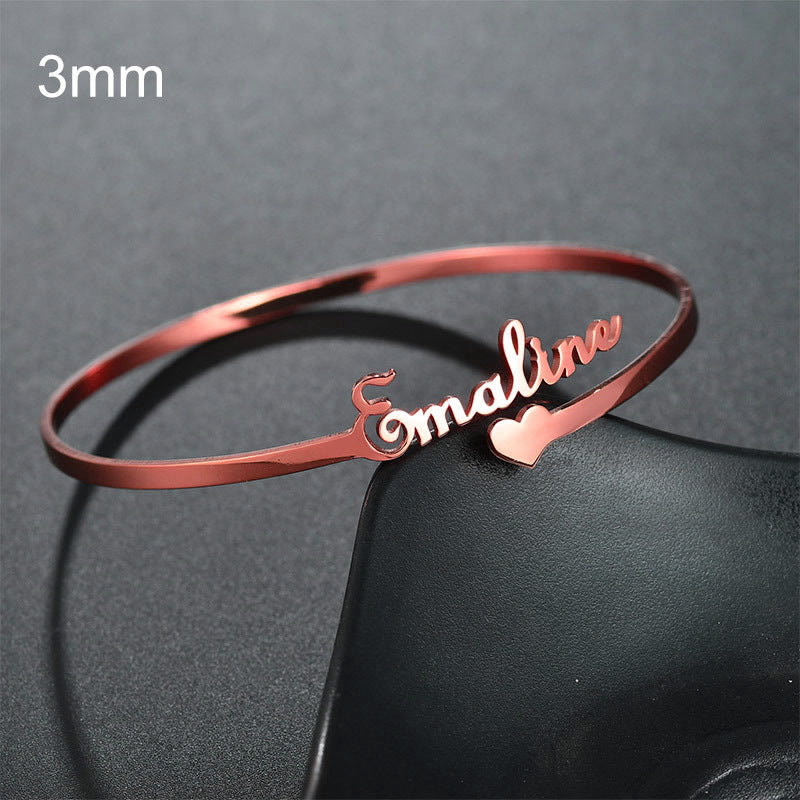 Customized Name Bracelet Personalized Custom Bangles Stainless Steel Jewelry / Accessories