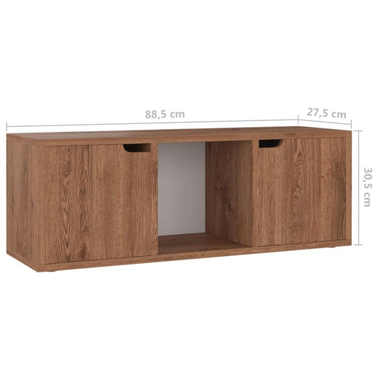 vidaXL TV Cabinet Brown Oak 88.5x27.5x30.5 cm Chipboard