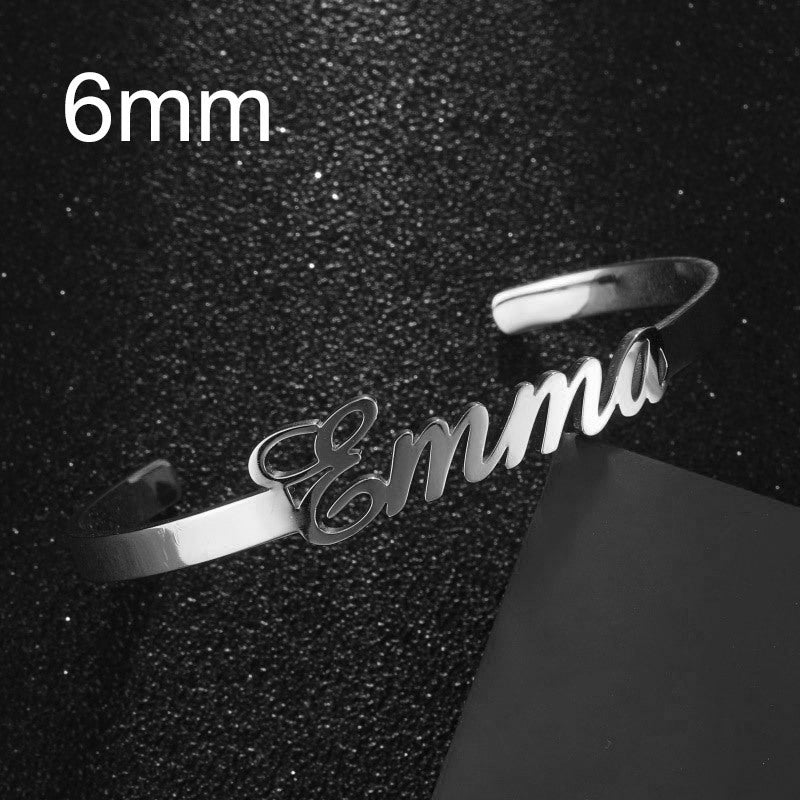 Customized Name Bracelet Personalized Custom Bangles Stainless Steel Jewelry / Accessories
