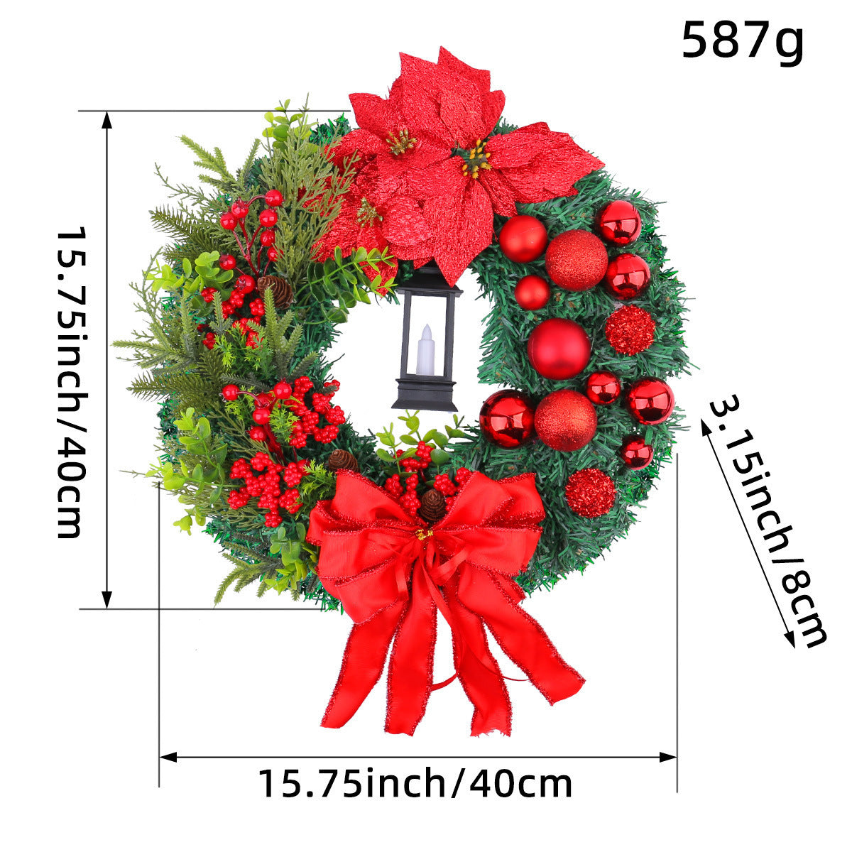 Christmas Light Wreath Door And Window Decoration Vine Ring Home Ornaments
