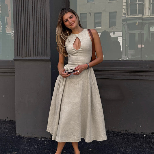 Women's Summer Fashion Hollowed-out A- Line Dress Women's Garments Apparel / Clothing