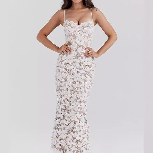 Women's Casual White Strapless Strapless Suspender Dress Women's Garments Apparel / Clothing