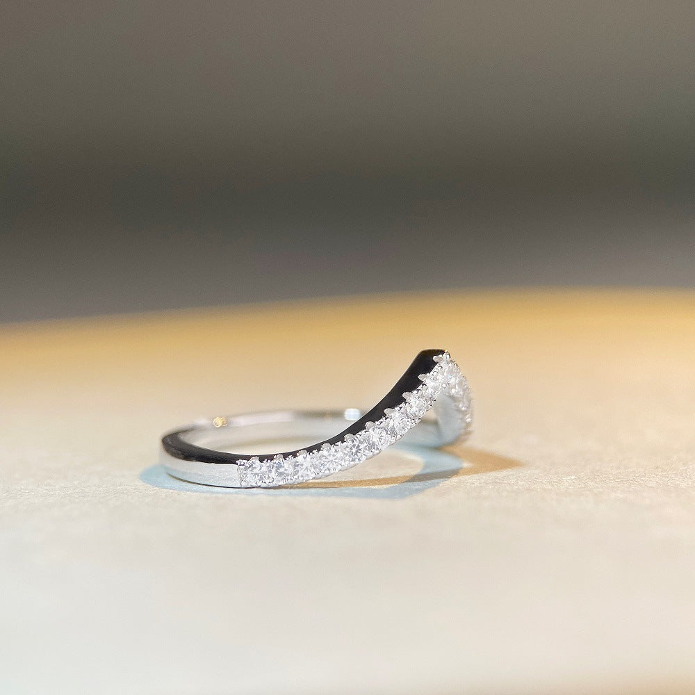 S925 Sterling Silver Platinum-plated Band Exquisite Ring Jewelry & Accessories