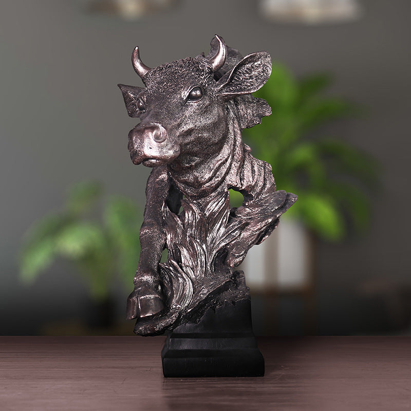 Resin Handicraft Animal Head Ornament European Style Ornament Home Ornaments