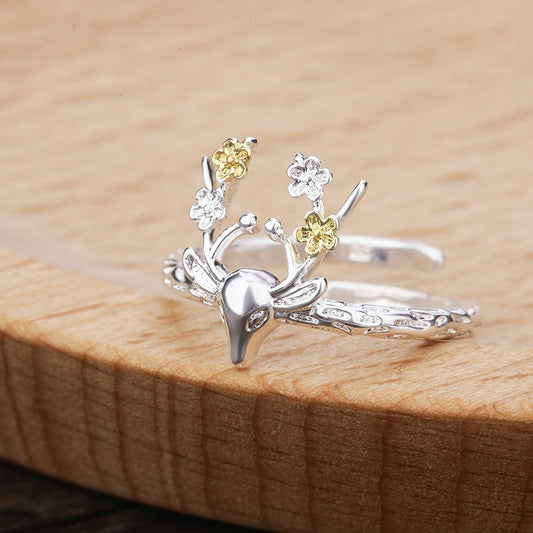 Creative Fawn Ring Female European And American Plum Meson Christmas Gift Rings/Jewelry & Accessories