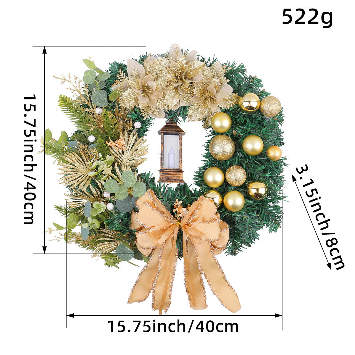 Christmas Light Wreath Door And Window Decoration Vine Ring Home Ornaments