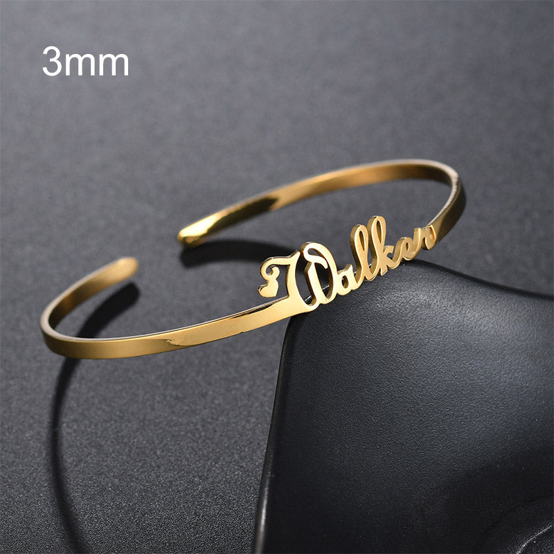 Customized Name Bracelet Personalized Custom Bangles Stainless Steel Jewelry / Accessories