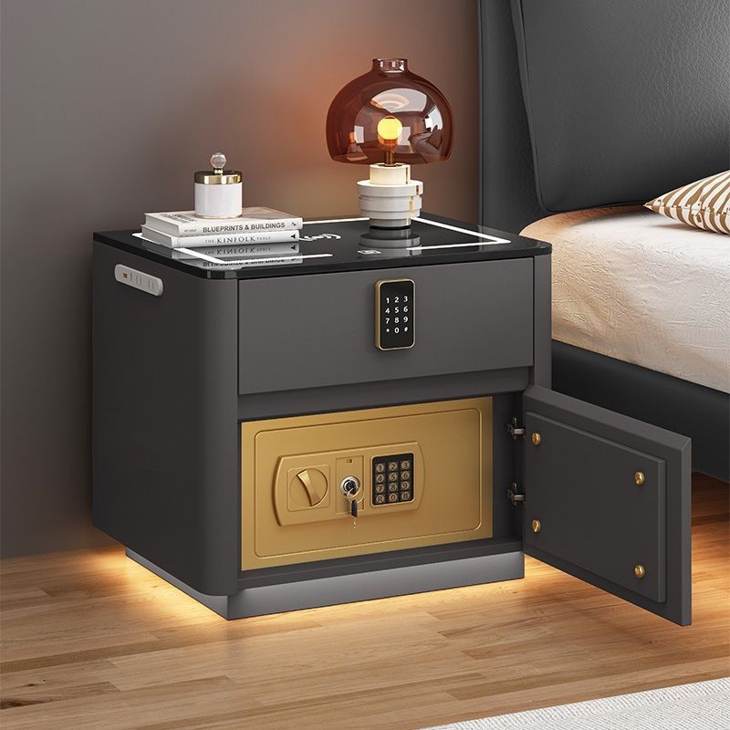 Home Bedroom Multi-functional Smart Safe Bedside Table Wireless Integrated Charging Safe Furniture
