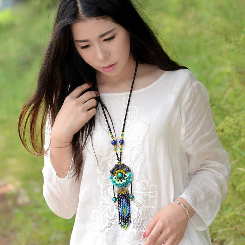 Female ethnic style long necklace Jewelry/Accessories