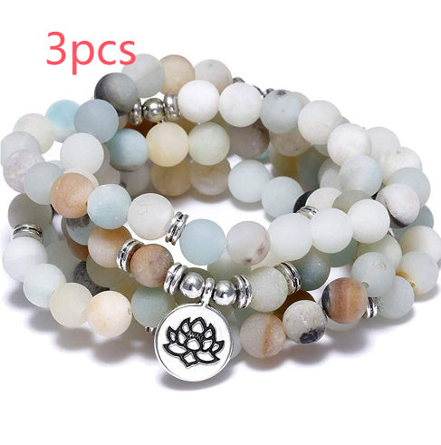 Amazon Stone Tiger Eye Stone Bracelet Necklace 108 Buddha Beads Lotus Bracelet Jewelry & Accessories