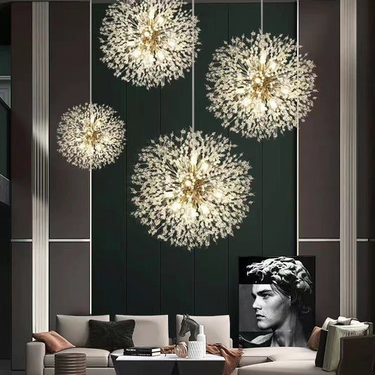Lampe dans le salon Lustre en cristal de pissenlit