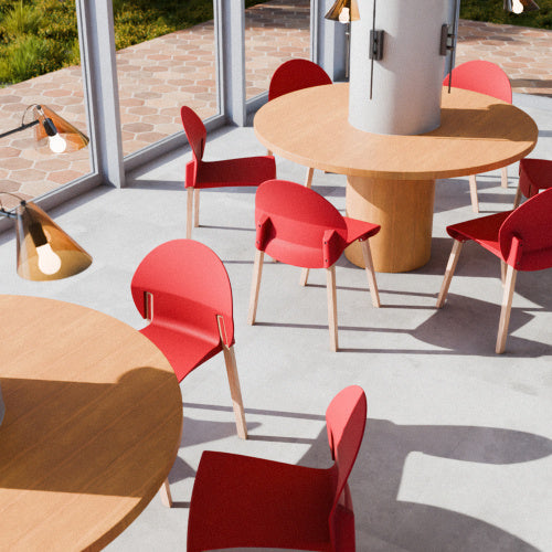 4-Pack Grey Blue Chairs  Red Oak Wood Legs & PP Seat, Indoor Dining & Living Room Furniture Set Furniture