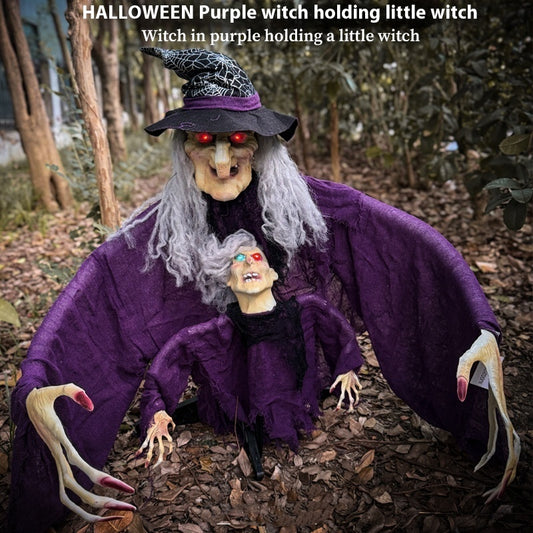 Halloween Parent-child Witch Ornaments Floor Outlet Luminous Decoration Home Ornaments