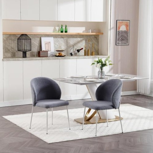 Chaise de salle à manger à pieds en fer