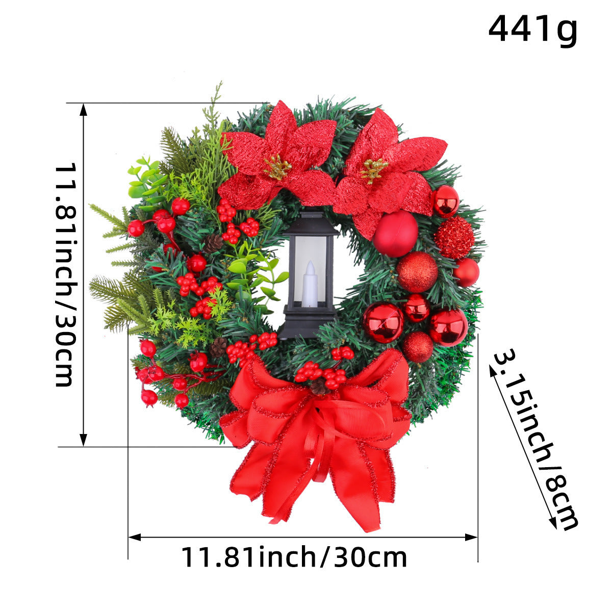 Christmas Light Wreath Door And Window Decoration Vine Ring Home Ornaments