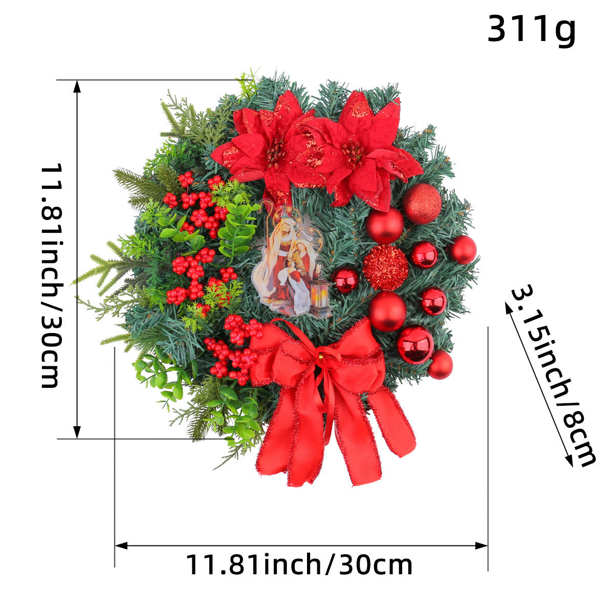 Christmas Light Wreath Door And Window Decoration Vine Ring Home Ornaments
