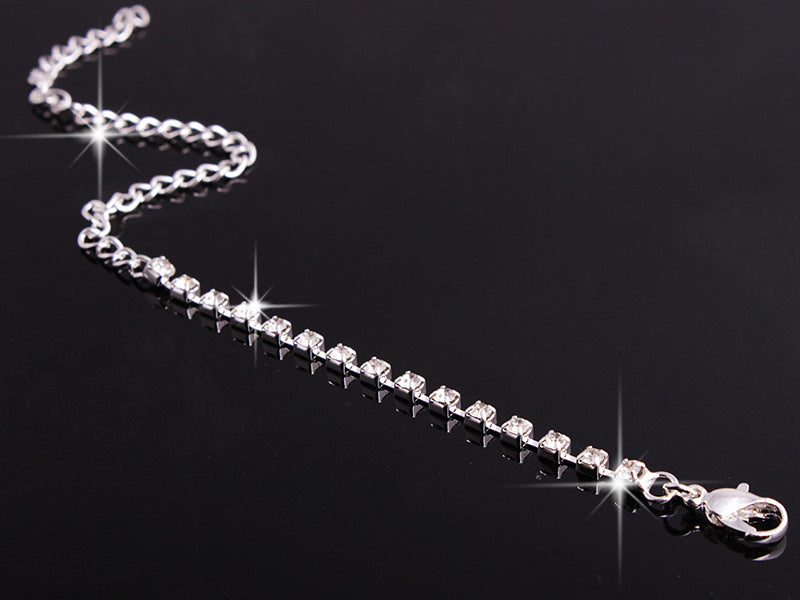 4 Pieces Rhinestones Necklace Set With Earrings Ring And Bracelet Fashion Jewelry For Women Jewelry / Accessories