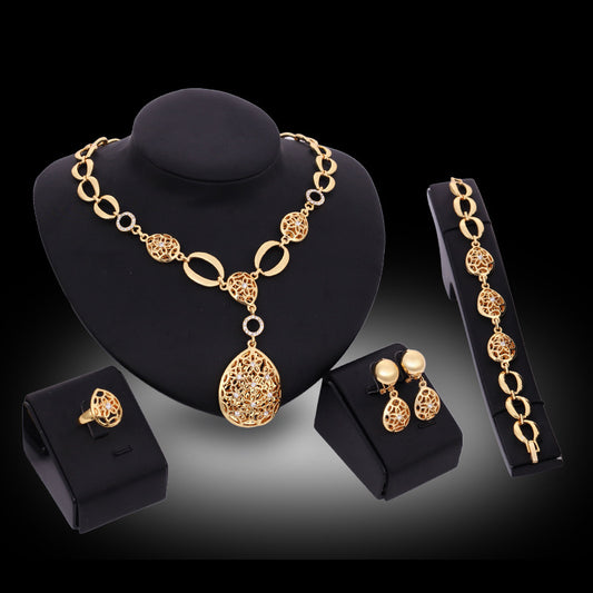 Jewelry Fashion Necklace Earrings Bracelet Ring Four Piece Jewelry Set Jewelry/Accessories