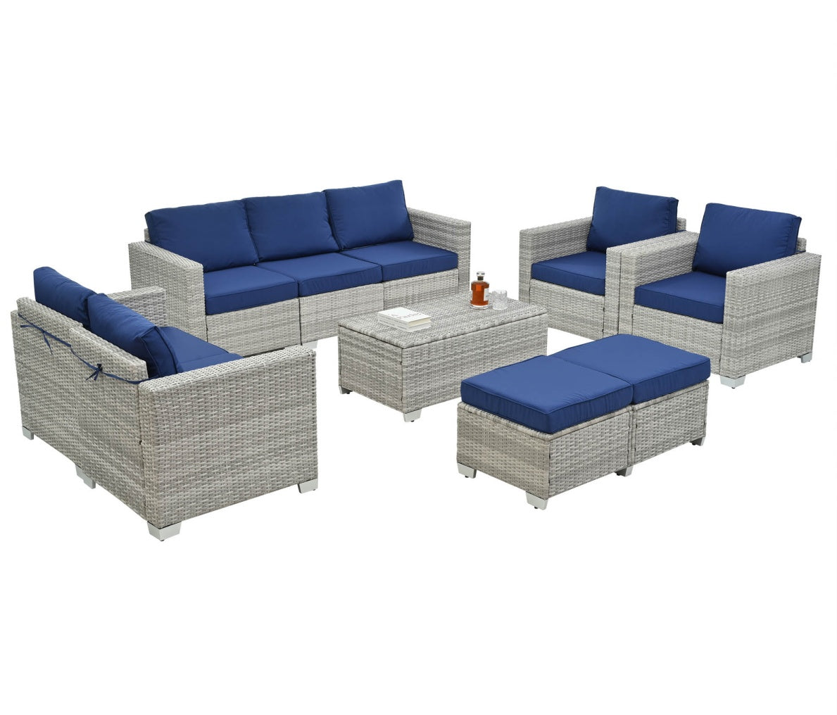 10 Piece Patio Furniture Set Outdoor Garden Patio Furniture