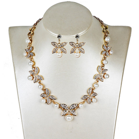 New Pearl butterfly necklace, earrings, bridal jewelry set, bridal Jewelry/Accessories