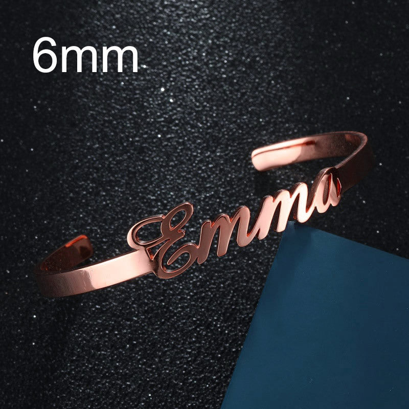 Customized Name Bracelet Personalized Custom Bangles Stainless Steel Jewelry / Accessories
