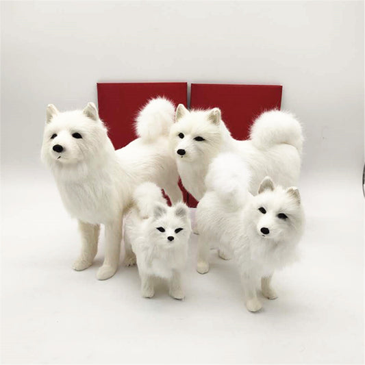 White Home Samoyed Dog Crafts Home Ornaments